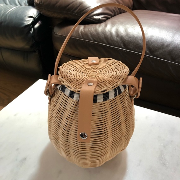 Zara raffia woven bucket bag - Picture 2 of 5